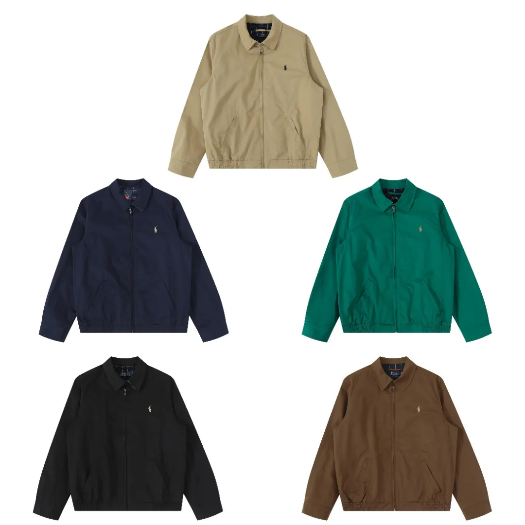 P350 #R25 Ralph Lauren/Ralph Lauren five-color classic unisex veteran zipper jacket RL12168 Same style as Yi Mengling Item number: RL12168 Recommended by many fashion bloggers, the Harrington jacket's lapel zipper windproof design perfectly blends casual style with street trend elements, making it very suitable for neutral wear. The fabric texture of the jacket is excellent and comfortable to wear. It is a very versatile and trendy jacket. Original development, 100% pure cotton fabric, exquisite embroidery, evergreen style for all seasons, feel free to buy it, retro will never go out of style!  Color: Khaki Black Navy Dark Green Brown Size: S/M/L/XL Length: 68/70/72/74 Bust: 128/132/136/140 Shoulder Width: 52/53/54/55